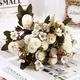 1pc rétro pivoine hortensia arrangements floraux en plastique - décoration intérieure parfaite et cadeaux de fête des mères/anniversaire cadeau de Noël