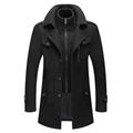 Homme Manteau d'hiver Manteau laine Manteau Entreprise Casual Printemps Hiver Automne Laine Coupe Vent Chaud Vêtements d'extérieur Vêtement Tenue Actif Chic et moderne Couleur Pleine Col roulé