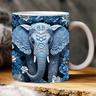 tasse d'éléphant, tasse d'impression d'éléphant, tasse d'éléphant 3D, tasses imprimées en 3D, tasse d'impression d'éléphant en céramique, tasse à café d'éléphant 3D, ornement d'éléphant d'amitié de sororité pour la tribu des femmes