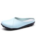 Femme Ballerines Mules Grandes Tailles Chaussures blanches Mules mocassins Extérieur du quotidien Couleur unie Eté Talon Plat Bout rond Décontractées Confort Minimalisme Faux Cuir Polyuréthane