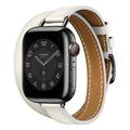 Double Tour Compatible avec Bracelet Apple Watch 38mm 40mm 41mm 42mm 44mm 45mm 49mm Fermoir en métal Ajustable Vrai Cuir Bracelet de remplacement pour iwatch Series Ultra 8 7 SE 6 5 4 3 2 1