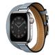 Double Tour Compatible avec Bracelet Apple Watch 38mm 40mm 41mm 42mm 44mm 45mm 49mm Fermoir en métal Ajustable Vrai Cuir Bracelet de remplacement pour iwatch Series Ultra 8 7 SE 6 5 4 3 2 1