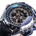 Montre Mécanique JARAGAR pour Hommes Série Aviateur Militaire Vraie Montre de Sport Automatique de Luxe en Acier Inoxydable Montre Masculine Lumineuse Cadran en Verre Bleu