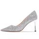 chaussures de mariage pour mariée demoiselle d'honneur femmes bout fermé bout pointu argent or pu pompes avec paillettes stiletto talon haut fête de mariage saint valentin bling bling chaussures élégant classique