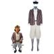 Charlie et la chocolaterie Wonka Oompa Loompa Costume de Cosplay Tenue Homme Cosplay de Film Cosplay Blanc et Marron Carnaval Mascarade Manteau Chemise Pantalon