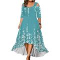 robe de soirée courbe pour femme grande taille robe d'invité de mariage robe longue robe maxi vert clair fuchsia vert demi manches floral épaule froide été printemps automne col en v mode anniversaire