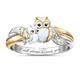 Déclaration des femmes bague maman vous aime pour toujours incrusté zircon bague femme tortue hibou fleur licorne bague femmes filles cadeau bijoux (dauphin, 6)