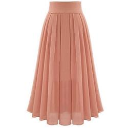 jupe femme jupes de travail jupe longue jupes maxi plissées patchwork couleur unie bureau / carrière automne / automne mousseline satin élégant basique été noir rose bleu vert