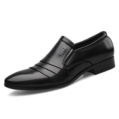 Homme Mocassins et Slip On Chaussures habillées Manteaux en similicuir Entreprise Décontractées Mariage du quotidien Polyuréthane Respirable Augmentation de la hauteur Mocassins Dé à coudre noir