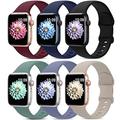 6 Trousses Bracelet Sport Compatible avec Bracelet Apple Watch 38mm 40mm 41mm 42mm 44mm 45mm 49mm Ajustable Respirable Femme homme Silicone Bracelet de remplacement pour iwatch Series Ultra 8 7 SE 6