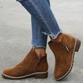 Femme Bottes Chaussures en daim Grandes Tailles Bottes à talons Extérieur Travail du quotidien Couleur unie Bottines Bottines Hiver Talon bloc Talon Bas Bout rond Rétro Vintage Mode Décontractées