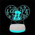 Coeur 3d led veilleuse 7 couleurs saint valentin cadeau contrôle tactile pour petite amie cadeau acrylique néon mignon décoration de chambre d'enfants