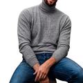 Homme T-shirt Chemise à col roulé Chemise à Manches Longues manche longue Col roulé Printemps Automne Uni Mode Occasionnel Chunky Vacances Occasionnel Week-end Noir Vert Gris T-shirt haut de gamme
