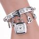 Femmes montre à quartz bracelet montre-bracelet strass amour coeur style en acier inoxydable élégant analogique quartz bracelet dames exquis montre décontractée