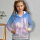 fille 3d cheval à capuche manteau vêtements d'extérieur manches longues impression 3d automne hiver actif mode mignon polyester enfants 3-12 ans extérieur décontracté quotidien coupe régulière