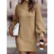 Robe Pull Robe pull Femme Mini robe du quotidien Rendez-vous Vacances manche longue Col Roulé A côtes Tricot Actif Ample 2023 Noir Blanche Vin S M L XL