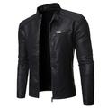 Homme Veste Blouson Simili Cuir Veste décontractée Veste moto Blouson Moto Chaud Pluie Etanche Respirable du quotidien Sortie fermeture Éclair Mao Vêtement de rue Veste Vêtements d'extérieur