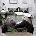 Literie 3D panda lapin imprimé housse de couette ensembles de literie housse de couette avec 1 housse de couette ou couvre-lit imprimé, 2 taies d'oreiller pour lit double/queen/king