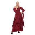 Rétro Vintage Gothique Epoque Médiévale Renaissance Robe Costume de Cosplay Viking Elfe Femme Halloween Utilisation Fête / Soirée Scène Robe