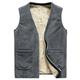 Gilet en cachemire pour hommes veste polaire hiver gilet en laine gilets rembourrés en coton pour hommes gilets chauds survêtement haut gris 2 l