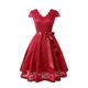 Femme Dentelle Ruché Robe vintage Mini robe Elégant Plein Col V Manche Courte Soirée Anniversaire Eté Printemps Noir Amande