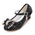 filles talons fête mary jane pompe basique pu petits enfants (4-7 ans) grands enfants (7 ans ) robe cristal bowknot blanc noir violet printemps et été / chaussures fille de fleur / eu36