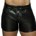 Homme Short Shorts décontractés Short en similicuir Poche Plein Confort Respirable Casual du quotidien Vacances faux cuir Vêtement de rue mode Noir