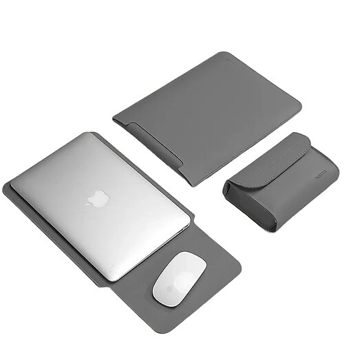 housses pour ordinateur portable mallette pour ordinateur portable 12 13.3 15.6 pouces pour macbook air pro hp dell lenovo asus chromebook housse de transport pour ordinateur portable étanche pu étui en cuir avec petit sac pour voyage de bureau d