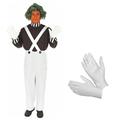 Charlie et la chocolaterie Wonka Oompa Loompa Costume de Cosplay Homme Femme Cosplay de Film Cosplay Blanc 1 Blanc 2 Halloween Carnaval Mascarade Haut Pantalon Gants