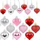 36 pièces ornements en forme de cœur pour la Saint-Valentin décorations en forme de cœur pour la Saint-Valentin rouge rose argent paillettes boules en forme de cœur Noël romantique décorations