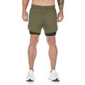 Hommes Short Running Course Shorts de Gym 2 en 1 Cuissard Short Athleisure Gymnastique Étirement à 4 voies Séchage rapide Yoga Marathon Fonctionnement Tenue de sport Tenues de Sport Noir Vert Grise