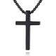 collier de chaîne à pendentif croix en acier inoxydable simple pour hommes femmes, chaîne à maillons 20-22 pouces (noir: pendentif 1,20,7 '' chaîne rolo 20 '')