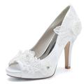 Chaussures de mariage pour femmes, escarpins luxueux pour fête de mariage, chaussures de demoiselle d'honneur, blanc ivoire, imitation perle, fleur en satin, paillettes scintillantes, bout ouvert, chaussures élégantes et mignonnes, cadeaux de saint valent