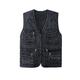 Homme Gilet en jean Sport extérieur Pêche Rétro Vintage Mode Printemps Automne Plusieurs poches Polyester Jean Confortable Plein fermeture Éclair Col V Standard Noir Bleu Gilet