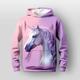 fille licorne 3d pull à capuche manches longues paysage impression 3d automne hiver actif mode mignon polyester enfants 3-12 ans extérieur décontracté quotidien coupe régulière