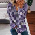Pull pour femmes à fermeture éclair quart en denim imprimé active streetwear rose bleu violet géométrique col en V à manches longues