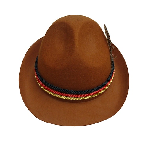 Oktoberfest Chapeau Tyrolien Tirolerhut Chapeau alpin Allemand Munich Style Traditionnel Prairies Homme Tissu de style traditionnel