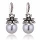 boucles d'oreilles en perles d'imitation boucles d'oreilles pendantes en pierre naturelle pour femmes cadeau de bijoux de mode (i: argent)