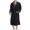 Homme Pyjamas robe Peignoir Robe de bain Plein mode Décontractées Confort Intérieur du quotidien Lit Mélange de Coton Polaire Confort Chaud Col V manche longue Poche Ceinture Incluse Automne Hiver