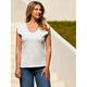 chemisier femme t shirt tee basic uni quotidien col v sans manches regular été vert blanc noir bleu rose