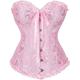 Rococo Corset Overbust Bal Masqué Bustier Sur Poitrine Cosplay Femme Contrôle du Ventre Faire monter Jacquard Noeud Grande Taille Mascarade Soirée Corset