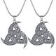 2pc vintage norse viking pendentif collier, collier en cuir noir pour meilleur ami, légendaire viking amulette noeud pendentif bijoux pour hommes