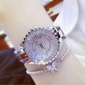 Montre Montres à quartz pour Femme Analogique Quartz Paillettes Mode Luxe bling Strass bracelet Acier Inoxydable Acier Inoxydable Mode Anniversaire