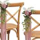 Décorations de chaises d'allée de mariage1,96 pieds de chaises roses blanches, arrangement de guirlande de fleurs pour cérémonie, centres de table, guirlandes florales, décoration d'arc