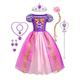 Raiponce Conte de Fée Princesse Robe de demoiselle d'honneur Costume de soirée à thème Robes en tulle Fille Cosplay de Film Cosplay Halloween Violet Halloween Carnaval Mascarade Mariage robe