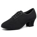 Sun lisa chaussures latines pour femmes chaussures modernes chaussures de danse bal de danse de salon à lacets oxford semelle en cuir pleine talon épais bout fermé à lacets adultes noir