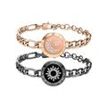 Bracelets lumineux et vibrants tactiles longue distance pour couples, cadeaux de relation longue distance, bracelet intelligent d'amour soleil et lune