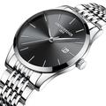 Montre quartz pour hommes ultra-fine montre analogique de luxe minimaliste classique étanche calendrier chronographe montres en acier inoxydable cadeaux pour la fête des pères