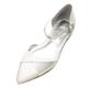 chaussures de mariage pour femmes chaussures de demoiselle d'honneur de mariée soirée chaussures plates de mariage noir blanc argent bride à la cheville ruban cravate talon plat bout pointu satin confort d'orsay chaussures cadeaux de Saint Valentin