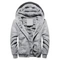 Homme Sweat à capuche Sherpa flou Veste Capuche Sweat à capuche zippé Veste Rouge Bleu Gris Capuche Couleur unie Sport Loisir Vêtement de rue Polaire Casual Grand et grand Essentiel Hiver Automne